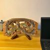 1920s Chinoiserie Carved Wood Fragment — Polychrome Architec | Sculptures by Loom&Drift. Item made of wood compatible with country & farmhouse and art deco style