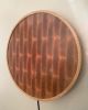 Red Oak End Grain Mosaic in a round steam bent oak frame | Art & Wall Decor by SHKHenson. Item made of oak wood