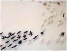 Murmurations 3, installation of clay birds | Wall Sculpture in Wall Hangings by Susan Hostetler Studio | Athenaeum in Alexandria. Item composed of ceramic