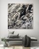 "black ice" (sold) | Oil And Acrylic Painting in Paintings by VISCERAL HOME STUDIO. Item composed of canvas and cement in mid century modern or contemporary style