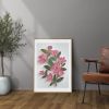 Big pink Magnolia ready to hang on wall | Mixed Media in Paintings by Mira's Craft. Item works with minimalism style