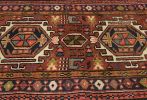 Vintage Rusty Red Geometric 2'4X9'6 Karajeh Runner Rug | Rugs by Magic Rugs. Item made of cotton