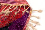 Vintage Mid-Century Moroccan Geometric Red and Purple Fabric | Area Rug in Rugs by Rug and Kilim