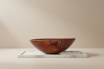 Pearwood Bowl with Deep‑Blue Resin Veins | Decorative Bowl in Decorative Objects by Holzkunst Samuel Meisinger. Item composed of wood in art deco or modern style