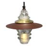 Insulator Light Pendant Lantern Metal Hood Brass & Glass Cap | Pendants by RailroadWare Lighting Hardware & Gifts. Item composed of glass in country & farmhouse or eclectic & maximalism style