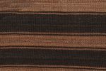 Vintage Persian Tribal Kilim in Brown and Gray Stripes | Area Rug in Rugs by Rug and Kilim