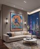 Limited Quantity Brass Sculpture Relief Vajrapani Thangka | Wall Sculpture in Wall Hangings by Dynasty Artisan. Item made of wood with brass works with eclectic & maximalism & asian style