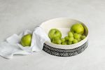 Black and White Handcrafted Large Porcelain Fruit Bowl | Plate in Dinnerware by ShellyClayspot