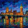 London Big Ben Thames Impasto Oil Painting Fine Art I | Oil And Acrylic Painting in Paintings by Dynasty Artisan. Item composed of linen in contemporary or eclectic & maximalism style