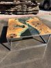 Antique Wood Epoxy Coffee Table - Office Table - Resin Table | Tables by Tinella Collection. Item composed of birch wood in boho or minimalism style