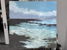 Breaking Through - Modern Seascape Painting | Oil And Acrylic Painting in Paintings by Filomena Booth Fine Art. Item composed of canvas compatible with contemporary and coastal style
