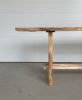 The Bethany | Live Edge Slab Leg Trestle Table | Dining Table in Tables by TRH Furniture. Item composed of maple wood