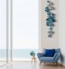 "Fragment" Wall Installation in Aqua to Teal | Sculptures by Debra Steidel. Item made of ceramic works with minimalism & contemporary style