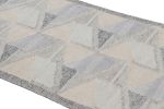 Rug & Kilim’s Scandinavian Runner Rug in Blue, Gray & Cream | Area Rug in Rugs by Rug and Kilim