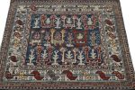 Rug & Kilim’s Blue Tribal Square Rug with Primitivist | Area Rug in Rugs by Rug and Kilim