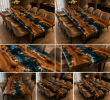 Blue Epoxy Dining Table, Luxury Resin Dining Table Top | Tables by Innovative Home Decors. Item composed of wood in country & farmhouse or art deco style