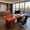 Bespoke Live Edge Song Single Slab Executive Desk & Table II | Conference Table in Tables by Dynasty Artisan. Item made of wood works with minimalism & contemporary style