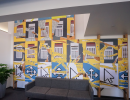 Wheat pasted "Billboards" | Mixed Media by ANTLRE - Hannah Sitzer | Google Java in Sunnyvale. Item made of wood with synthetic