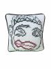 velvet abstract face JEROME custom made feather down pillow | Pillows by Mommani Threads. Item composed of fabric in contemporary or eclectic & maximalism style