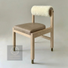 Rody Dining Chair (Sheepskin, oatmeal oak) | Chairs by YJ Interiors. Item composed of oak wood and cotton in mid century modern or contemporary style