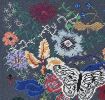 hand-embroidered needlepoint NIGHTSWIMMING canvas, ooak | Embroidery in Wall Hangings by Mommani Threads. Item made of wool compatible with contemporary and eclectic & maximalism style