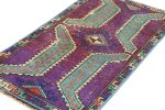 Vintage Oushak Rug in Violet Purple with Geometric Medallion | Area Rug in Rugs by Rug and Kilim