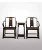Imperial Midnight Black-Gold Ming Scholar Hat Armchair Trio | Chairs by Dynasty Artisan. Item made of wood compatible with contemporary and eclectic & maximalism style