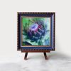 Artichoke flower | Oil And Acrylic Painting in Paintings by Natart. Item made of synthetic works with contemporary & country & farmhouse style