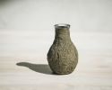 Mini Bud Vase in Earthen Brown Concrete | Vases & Vessels by Carolyn Powers Designs. Item composed of concrete and glass in minimalism or contemporary style
