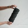 Sculptural Cylinder Vase in Textured Carbon Black Concrete | Vases & Vessels by Carolyn Powers Designs. Item made of concrete with glass works with minimalism & contemporary style