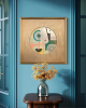 Modern abstract collage with dynamic motion | Paintings by Matt Summers Studio. Item composed of birch wood and paper in mid century modern or contemporary style