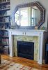 Stained glass fireplace surround | Glasswork in Wall Treatments by JK Mosaic, LLC. Item composed of glass