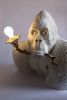 "Just  A Drag" (Gorilla with lamp) | Sculptures by MARCANTONIO. Item composed of brass and synthetic