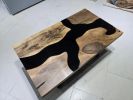 Dark Walnut Black Epoxy Coffee Table, Live Edge Epoxy Resin | Dining Table in Tables by LuxuryEpoxyFurniture. Item made of wood & synthetic