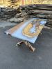 Epoxy Resin Dining Table | Live Edge Conference Table | Tables by Tinella Collection. Item composed of walnut in boho or minimalism style