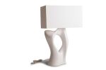 Amorph Vesta Table Lamp, White Lacquered Finish | Lamps by Amorph. Item made of fabric with steel