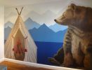 Indian Teepee & Bear Mural | Murals by Nicolette Atelier. Item made of synthetic