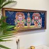 Lord Jagannath Baladev and Subhadra Bejewelled Handmade Artw | Embroidery in Wall Hangings by MagicSimSim