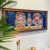 Lord Jagannath Baladev and Subhadra Bejewelled Handmade Artw | Embroidery in Wall Hangings by MagicSimSim