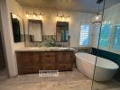 Model #1019 - Custom Double Sink Bathroom Vanity | Countertop in Furniture by Limitless Woodworking. Item composed of maple wood in contemporary or country & farmhouse style
