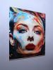 Abstract Female Portrait Wall Art | Mixed Media by ZDS. Item composed of glass compatible with contemporary and modern style