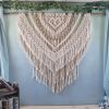 Macrame Wall Hanging Tapestry | Wall Hangings by Desert Indulgence. Item made of cotton with fiber works with boho style