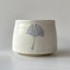 Handmade Gingko Leaf Tea Cup, Porcelain Cup with Leaf Motif | Drinkware by cursive m ceramics. Item made of stoneware