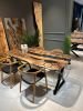 Kitchen dining table, Honeycomb Epoxy Table | Tables by Brave Wood. Item made of walnut & metal