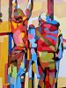 Working out at the beach | Oil And Acrylic Painting in Paintings by Noemi Safir Artist. Item made of canvas compatible with contemporary and industrial style