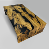 Natural Wood Epoxy Coffee Table - Waterfall Table | Tables by Tinella Wood. Item made of oak wood works with eclectic & maximalism & art deco style