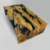 Natural Wood Epoxy Coffee Table - Waterfall Table | Tables by Tinella Collection. Item made of oak wood works with eclectic & maximalism & art deco style