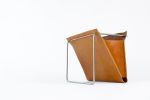Chic Tuscan Leather Magazine Holder: Modern & Lightweight | Rack in Storage by Szostak Atelier. Item made of metal & leather compatible with minimalism and mid century modern style