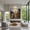 Divine Baptism: Classical  Impasto Oil Masterpiece | Oil And Acrylic Painting in Paintings by Dynasty Artisan. Item made of linen works with mid century modern & contemporary style