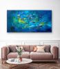 Blue Bayou Acrylic Abstract | Oil And Acrylic Painting in Paintings by Strokes by Red - Red (Linda Harrison). Item made of canvas